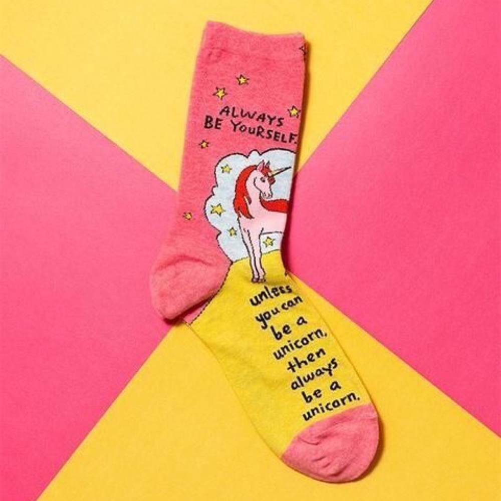 Blue Q Be Yourself Unicorn Crew Socks